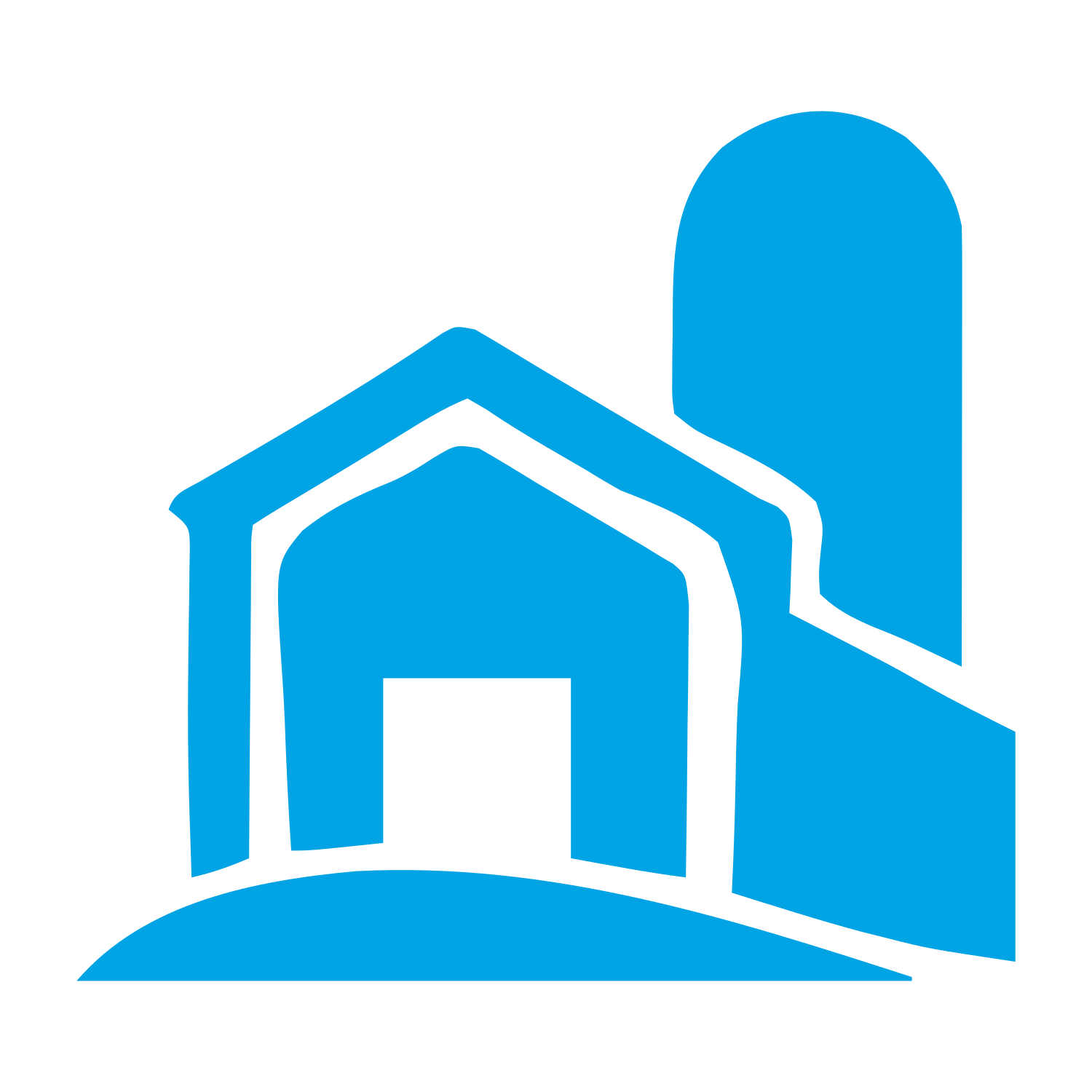 Barn and Silo Logo #00a3e4