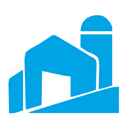 Barn and Silo Logo #00a3e4