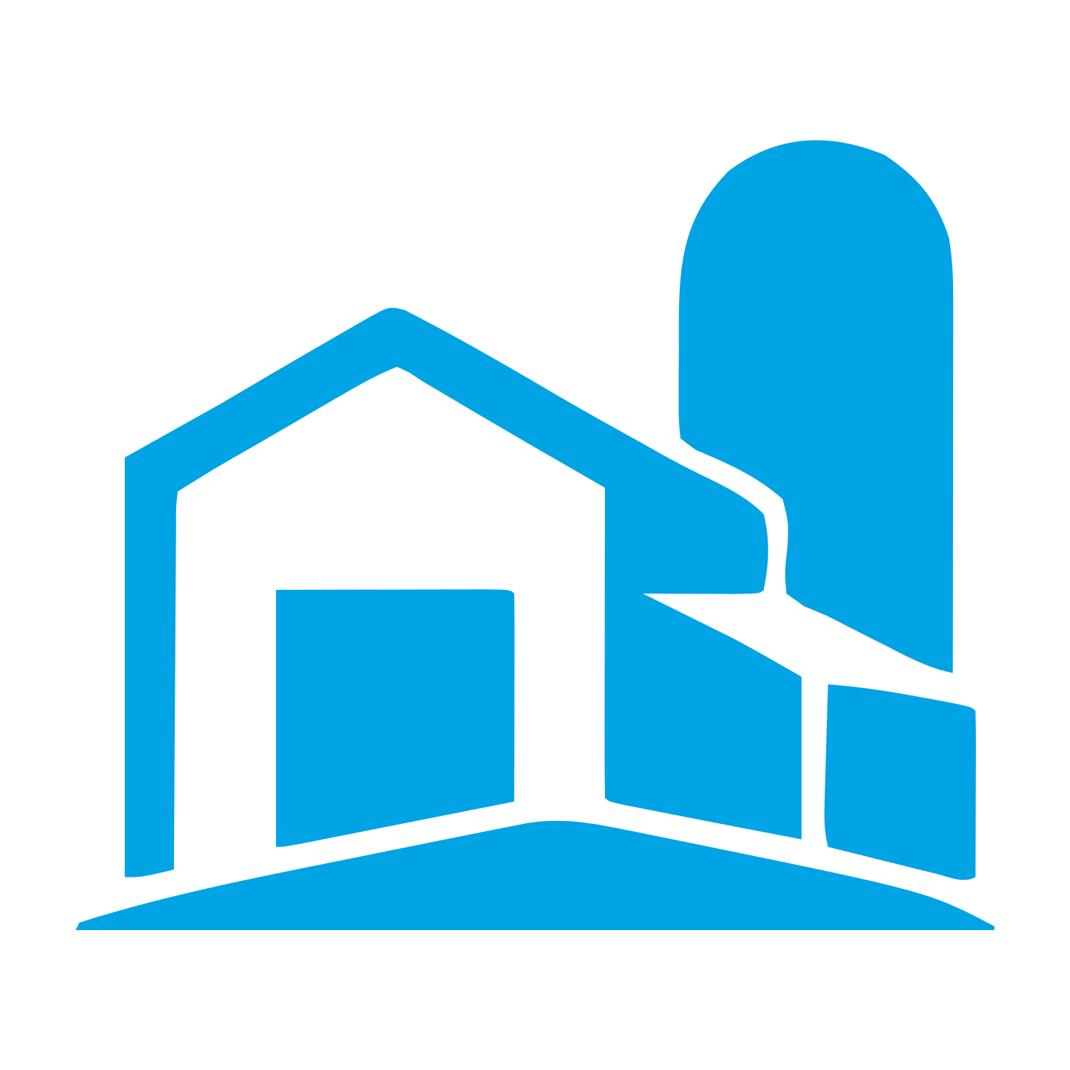 Barn and Silo Logo #00a3e4