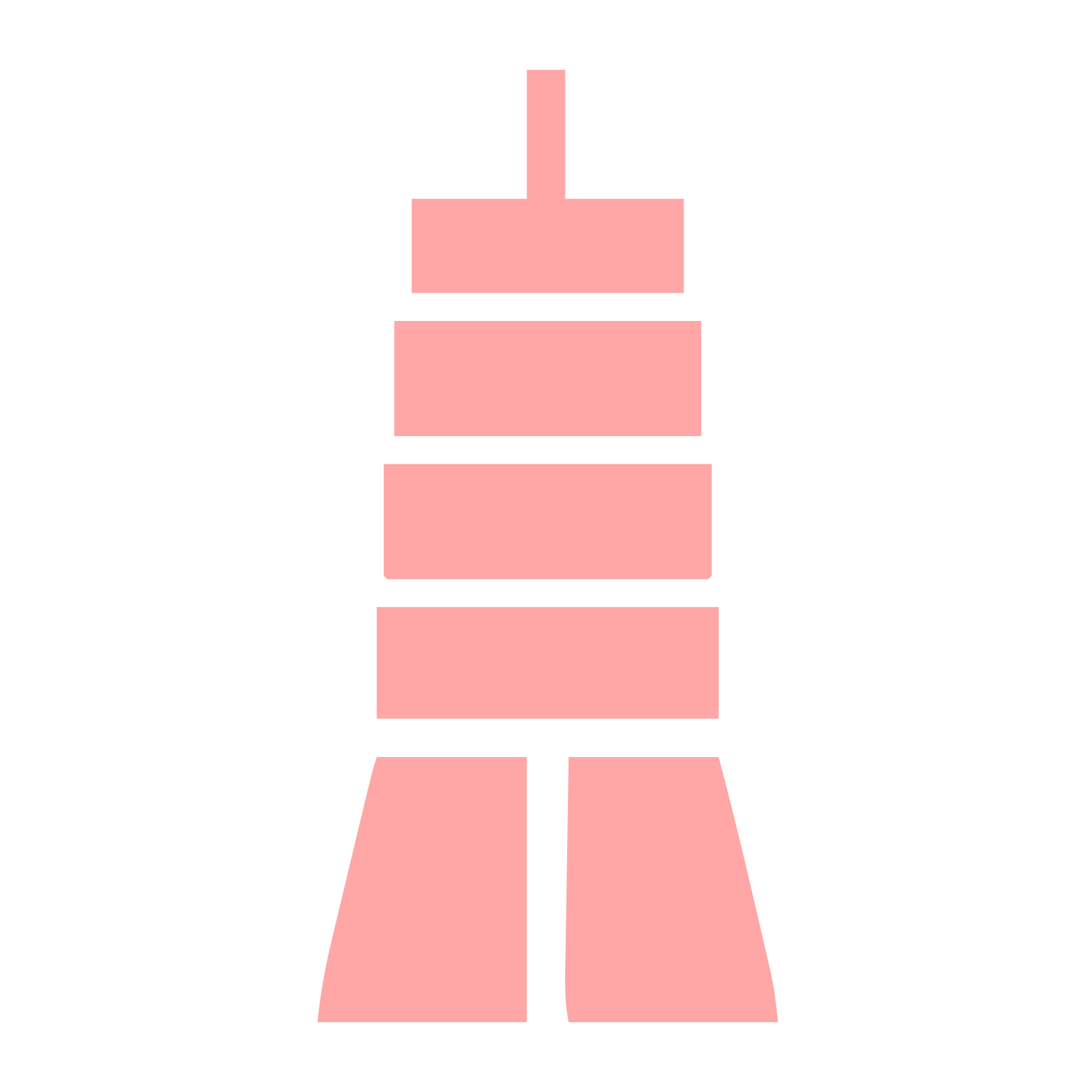 Tower Stacked Blocks Logo #ffa6a6