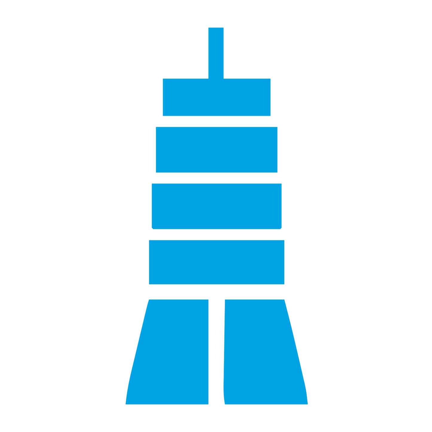Tower Stacked Blocks Logo #00a3e4