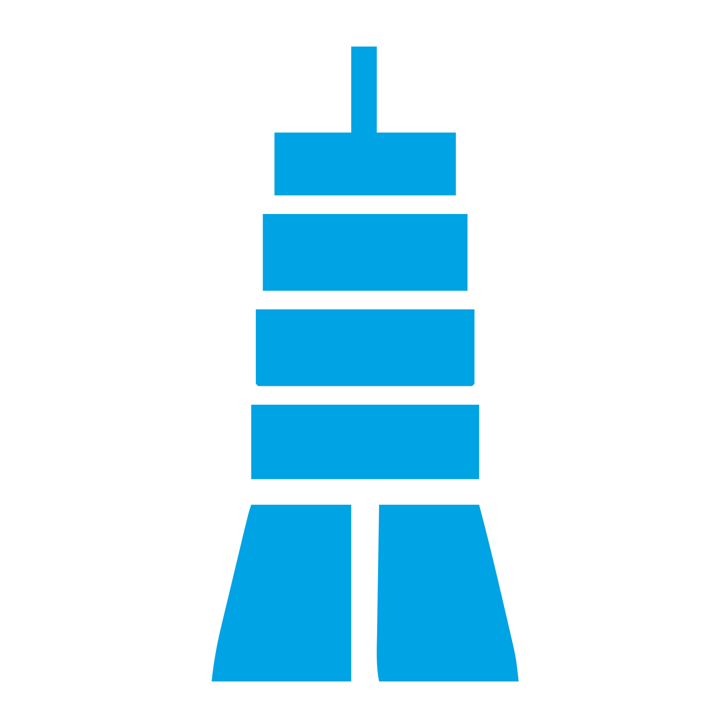 Tower Stacked Blocks Logo #00a3e4