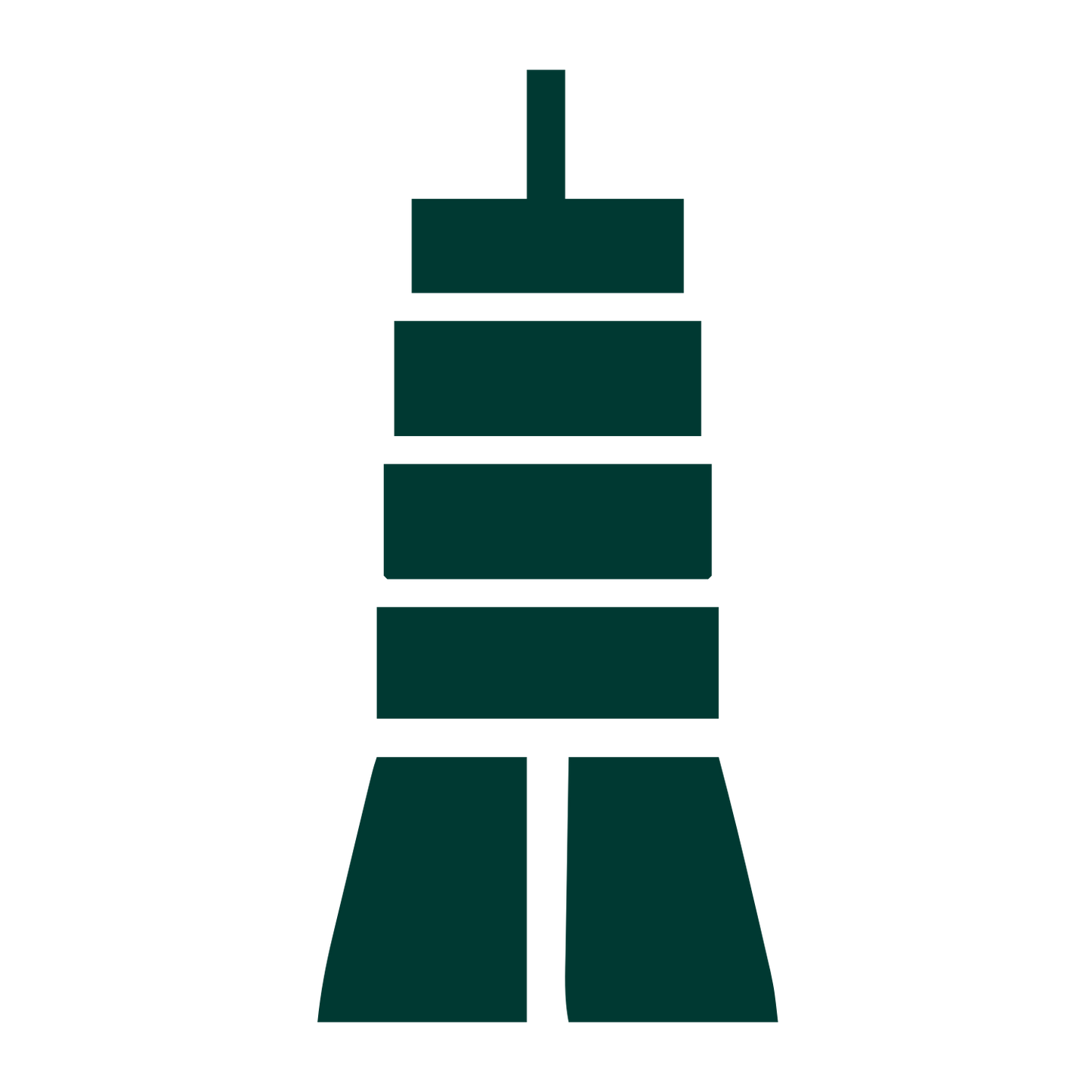 Tower Stacked Blocks Logo #003932