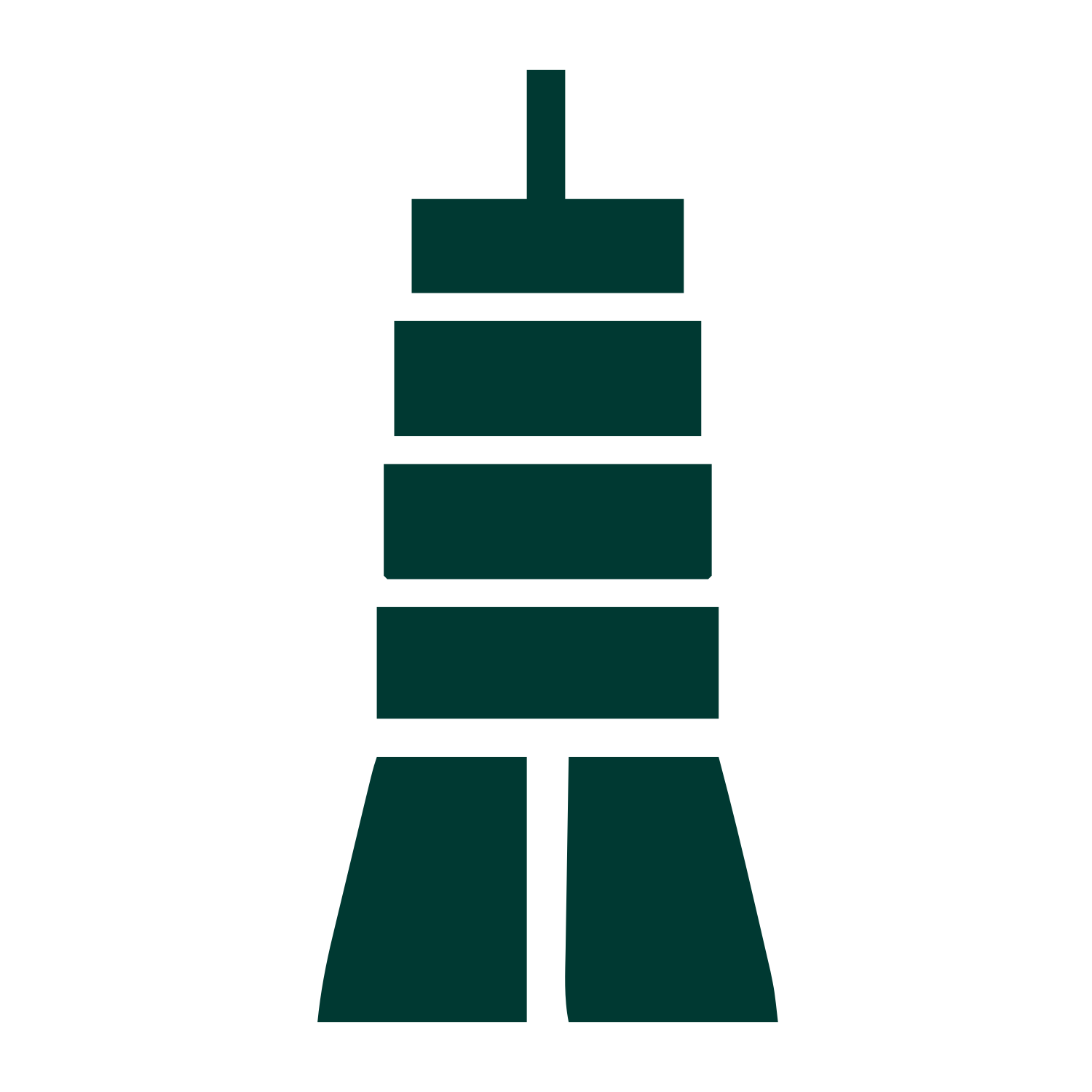 Tower Stacked Blocks Logo #003932
