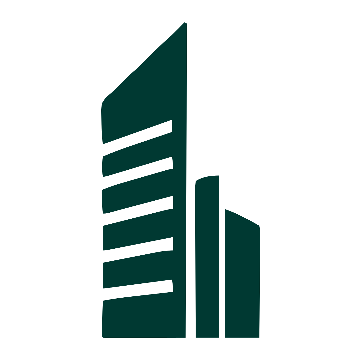 Twin Tower Skyscraper Logo #003932
