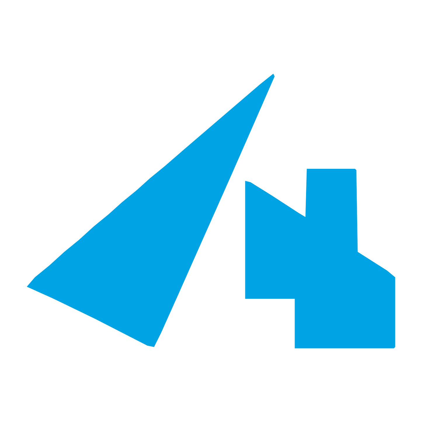 Geometric Cottage House Logo #00a3e4