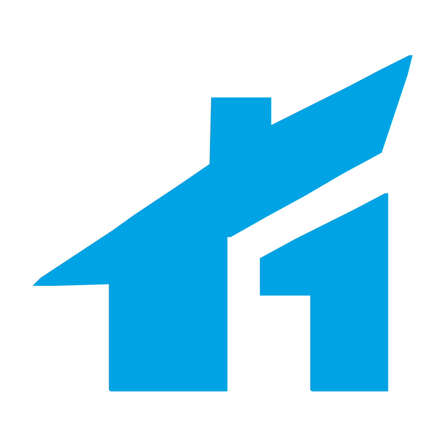 Rooftop Arrow Cottage Logo #00a3e4