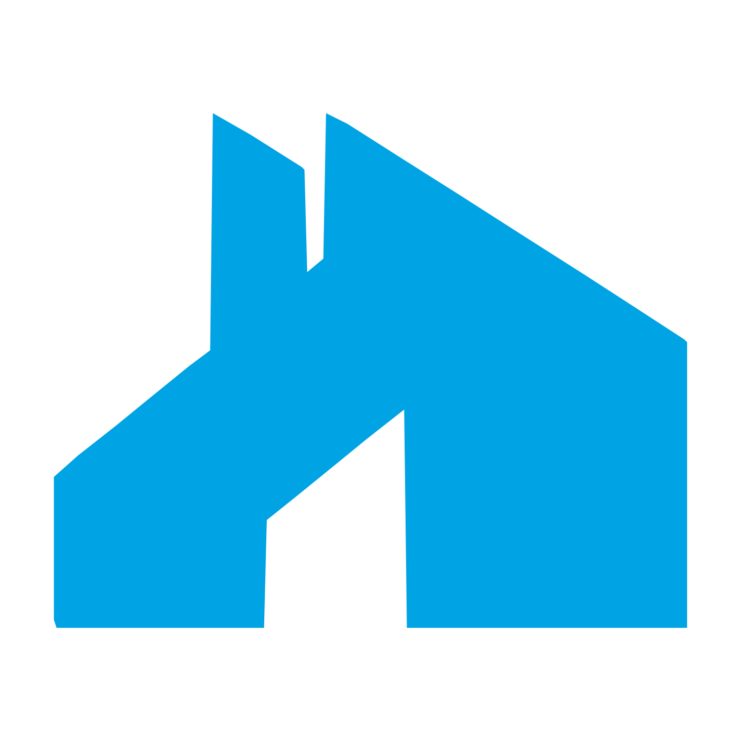 Industrial Cottage House Logo #00a3e4