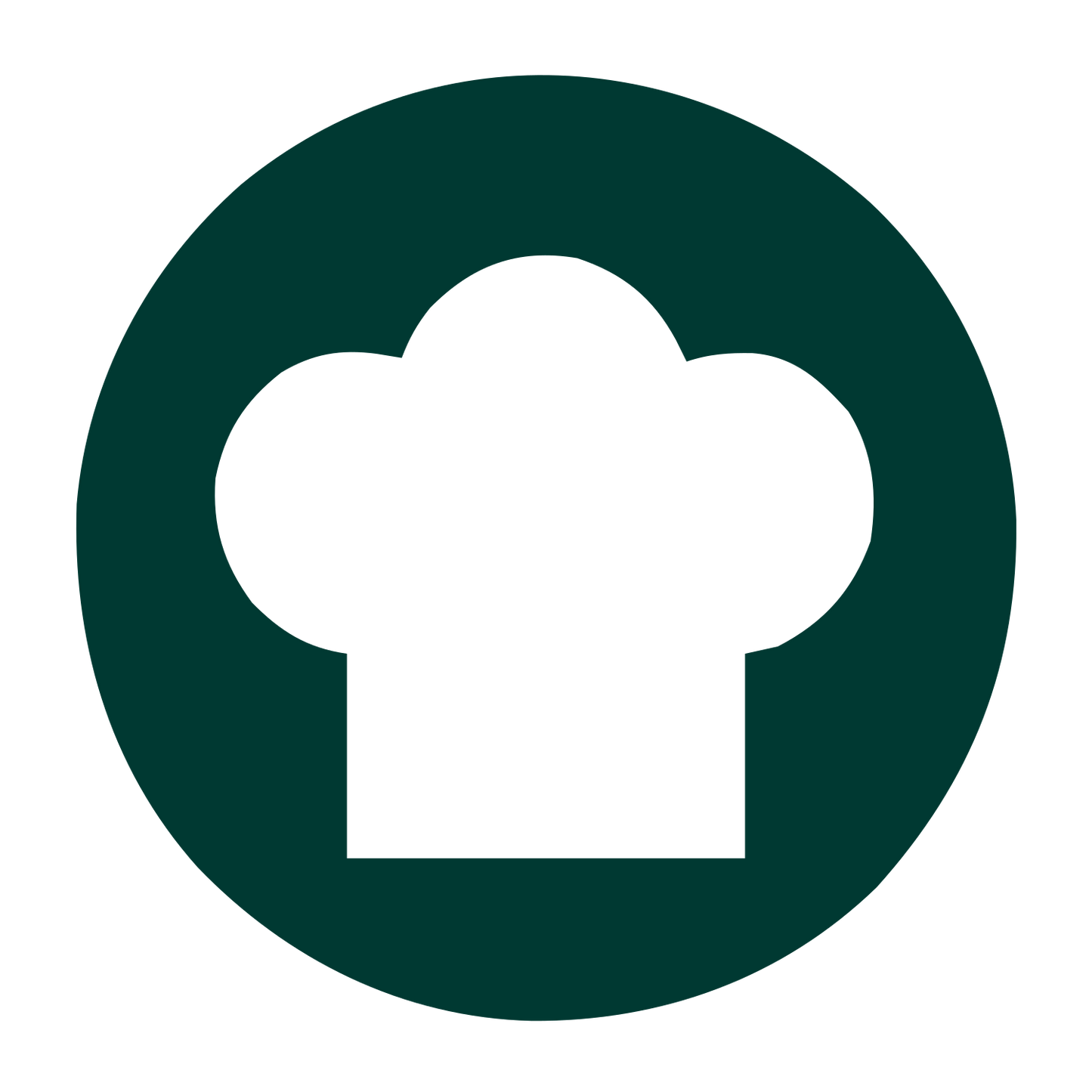 Chef Hat Circle Logo #003932
