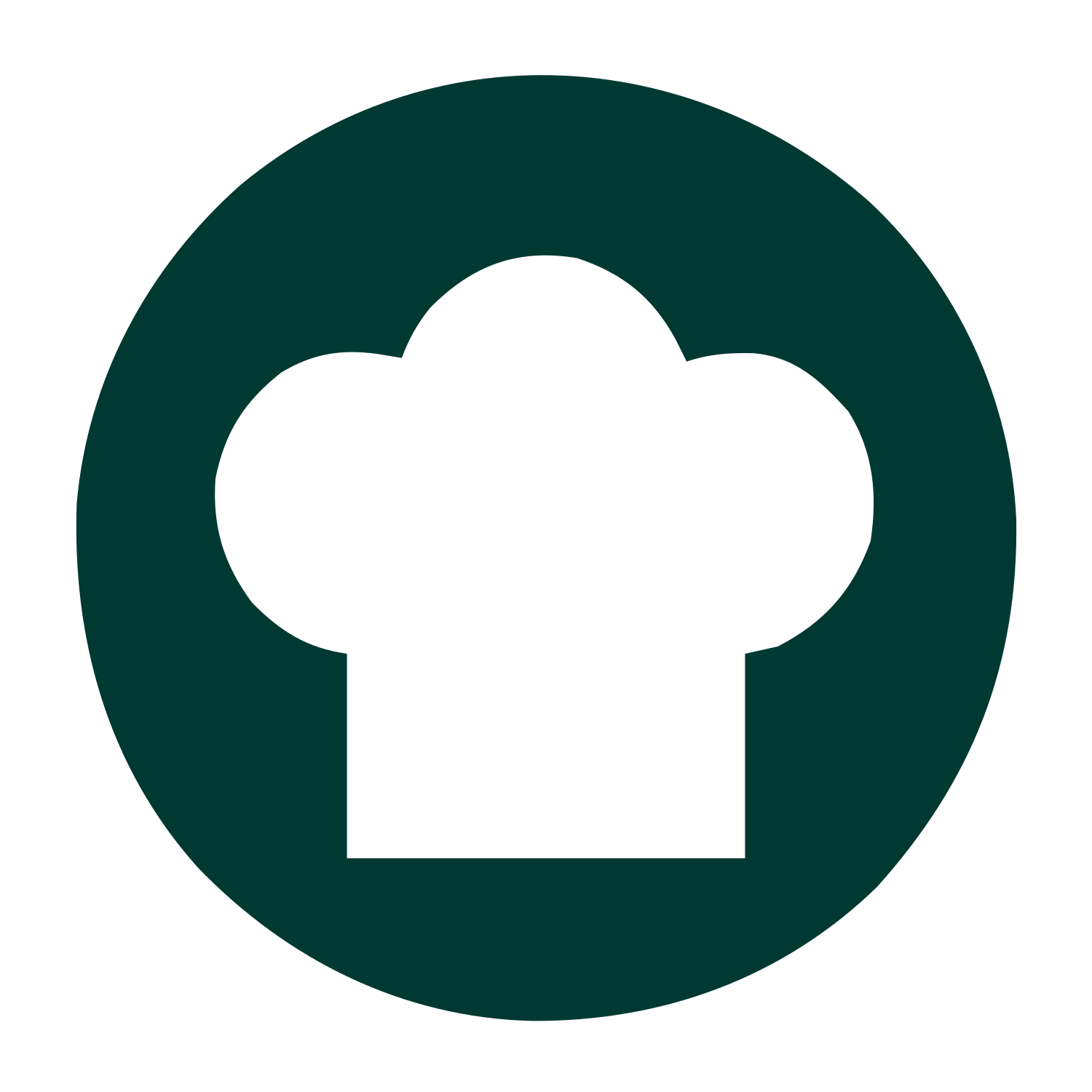 Chef Hat Circle Logo #003932