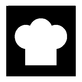 Chef Hat Negative Space Logo