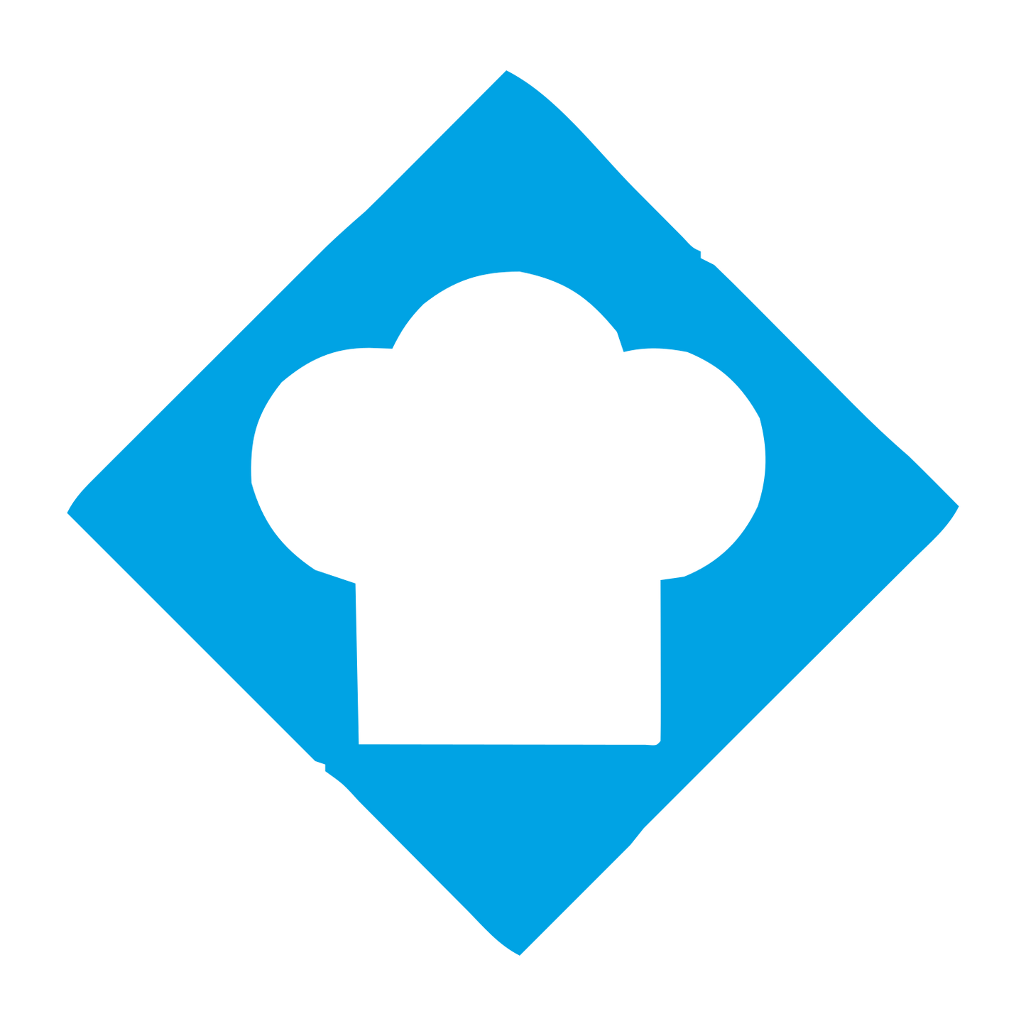 Chef Hat Diamond Logo #00a3e4