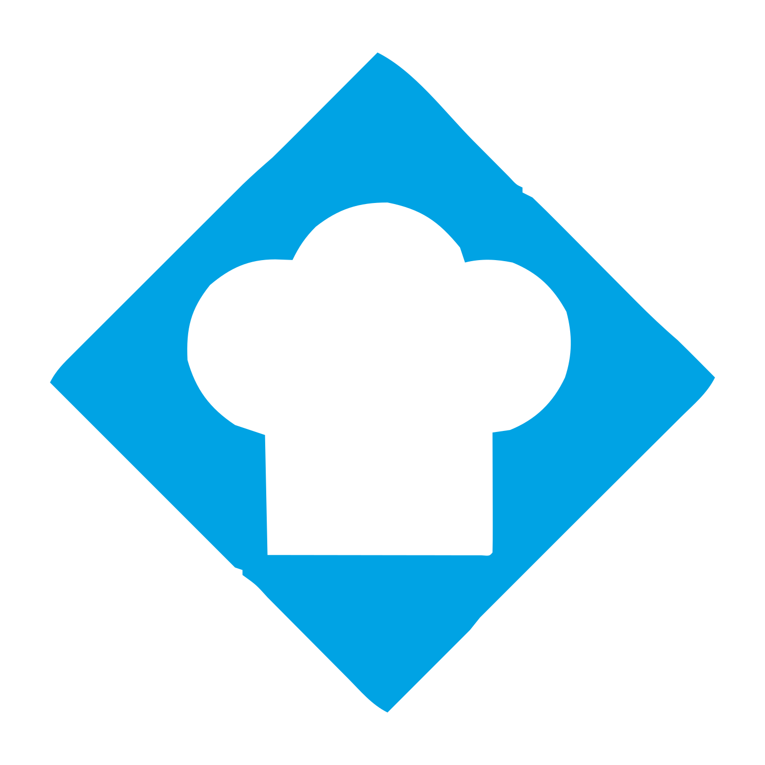 Chef Hat Diamond Logo #00a3e4