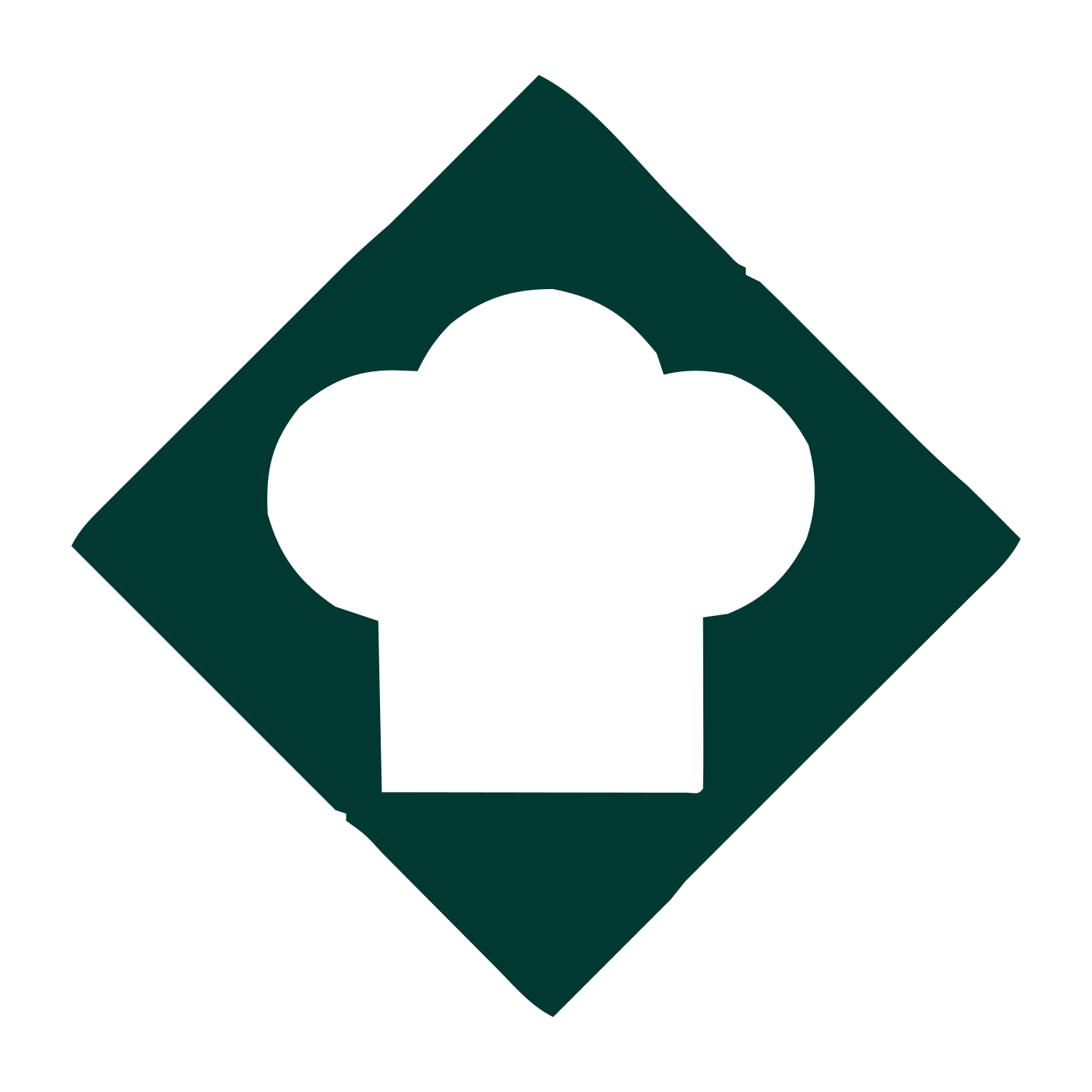 Chef Hat Diamond Logo #003932