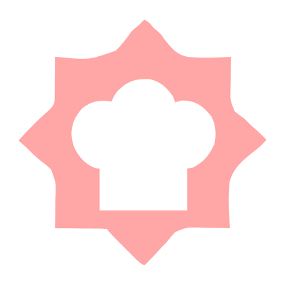 Chef Hat Star Emblem Logo #ffa6a6
