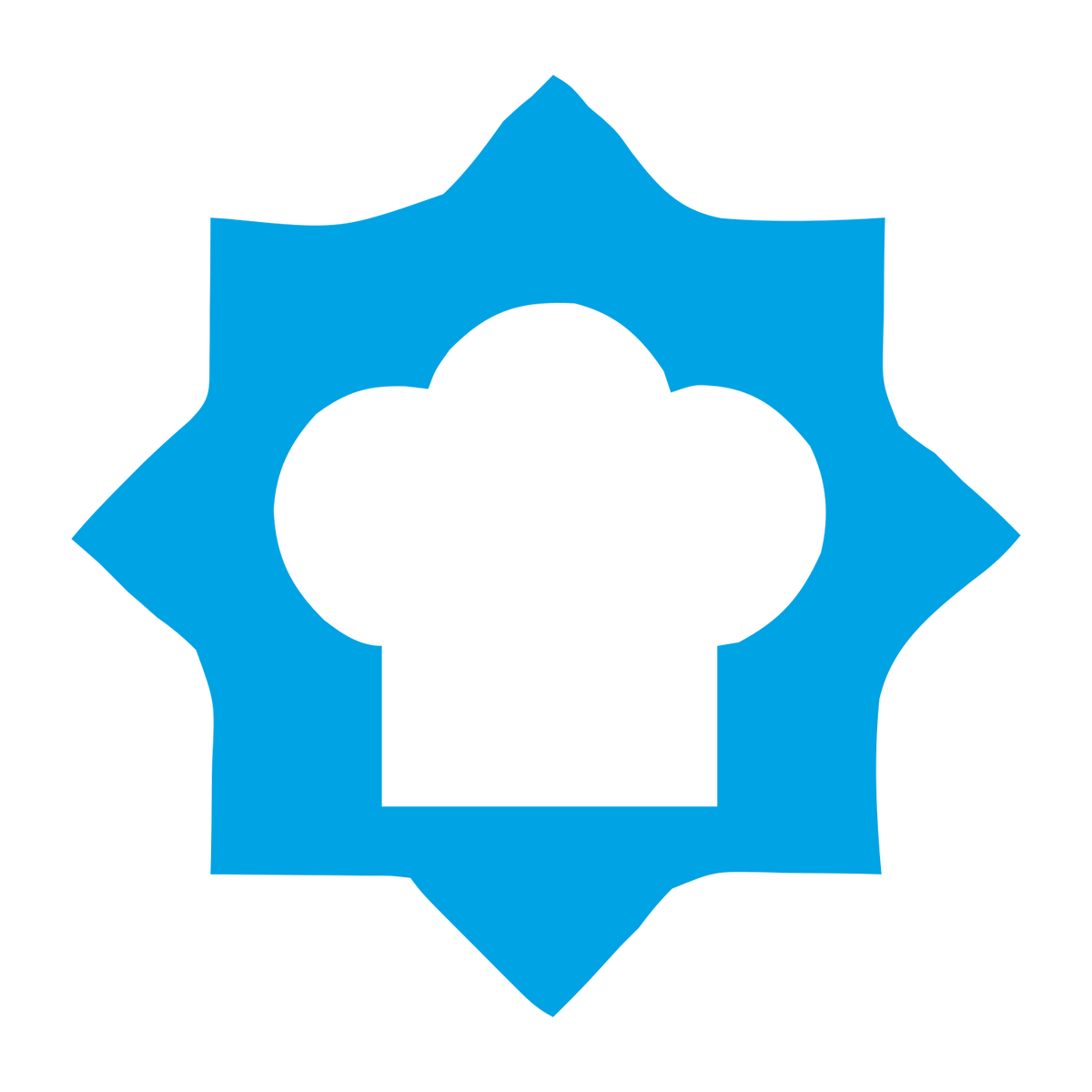 Chef Hat Star Emblem Logo #00a3e4