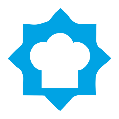 Chef Hat Star Emblem Logo #00a3e4