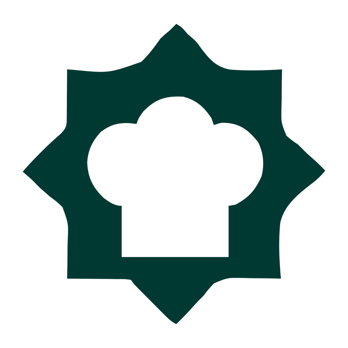 Chef Hat Star Emblem Logo #003932