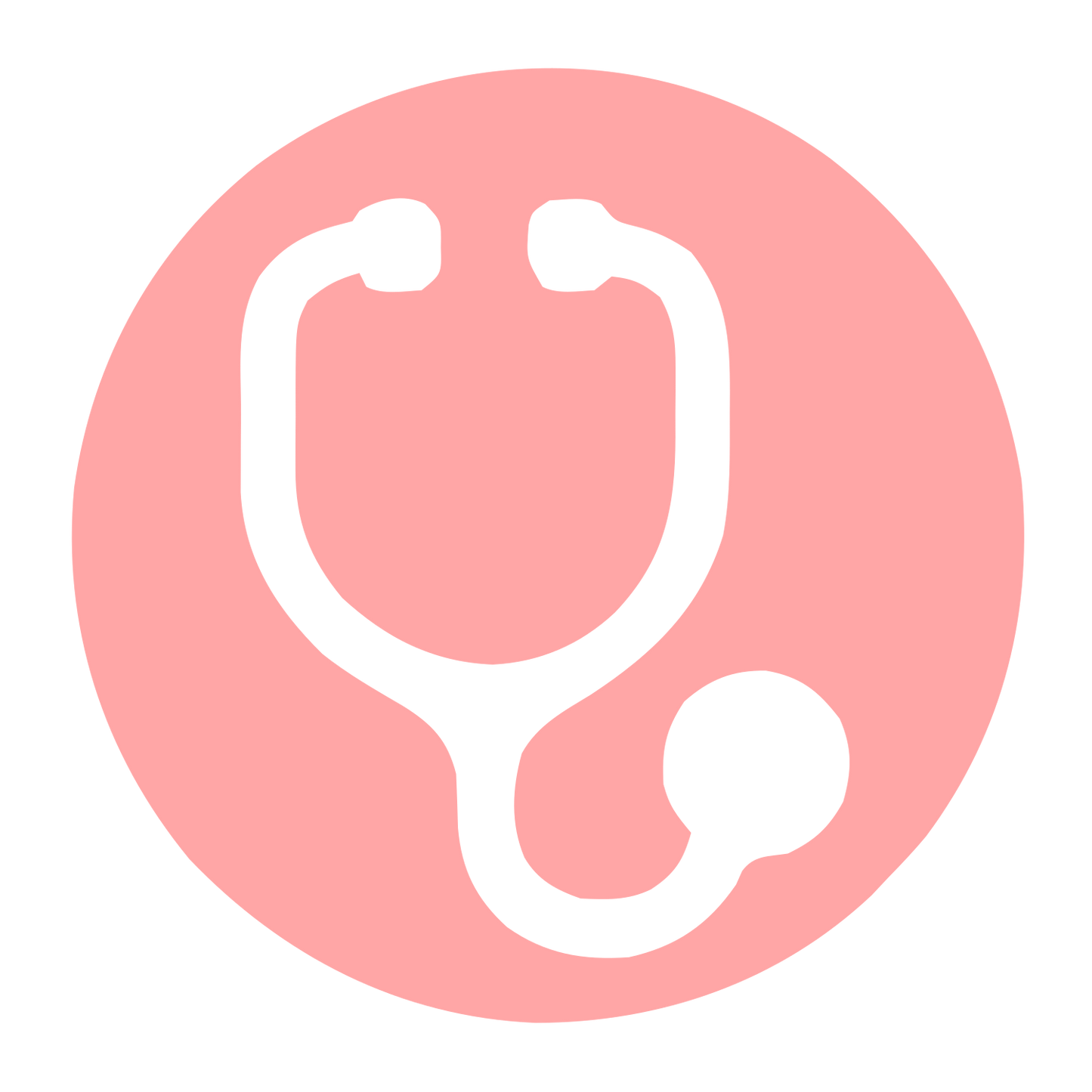 Stethoscope Circle Logo #ffa6a6