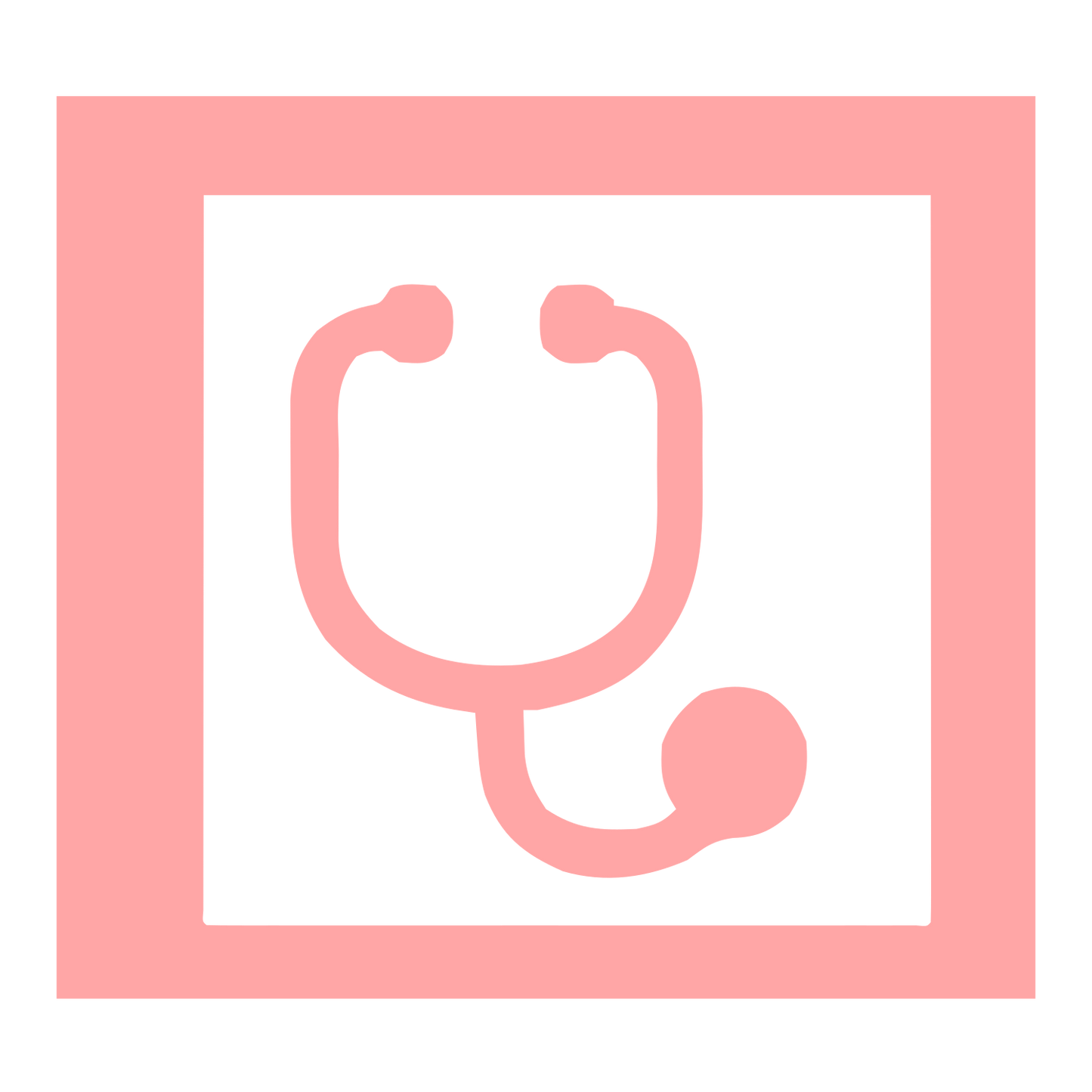 Stethoscope Square Frame Logo #ffa6a6