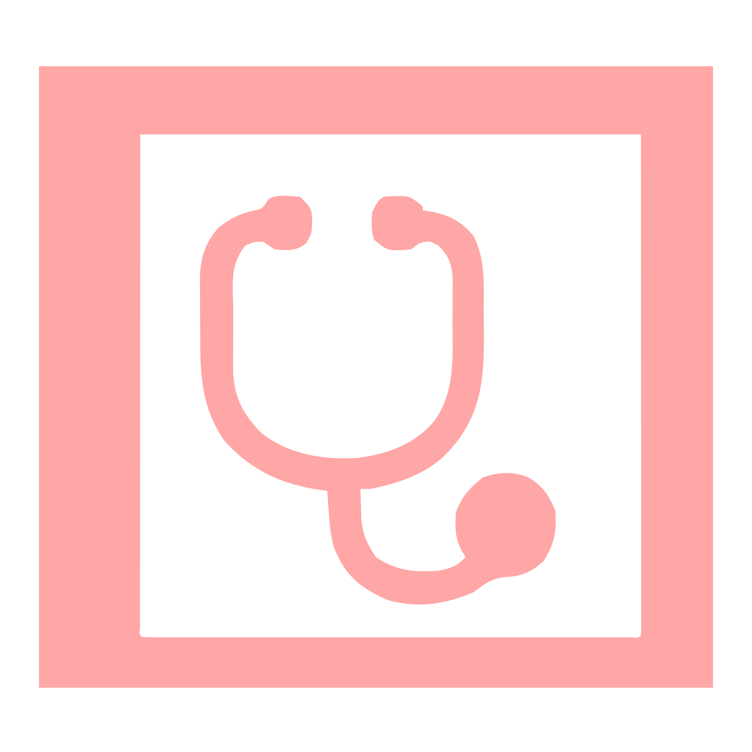 Stethoscope Square Frame Logo #ffa6a6