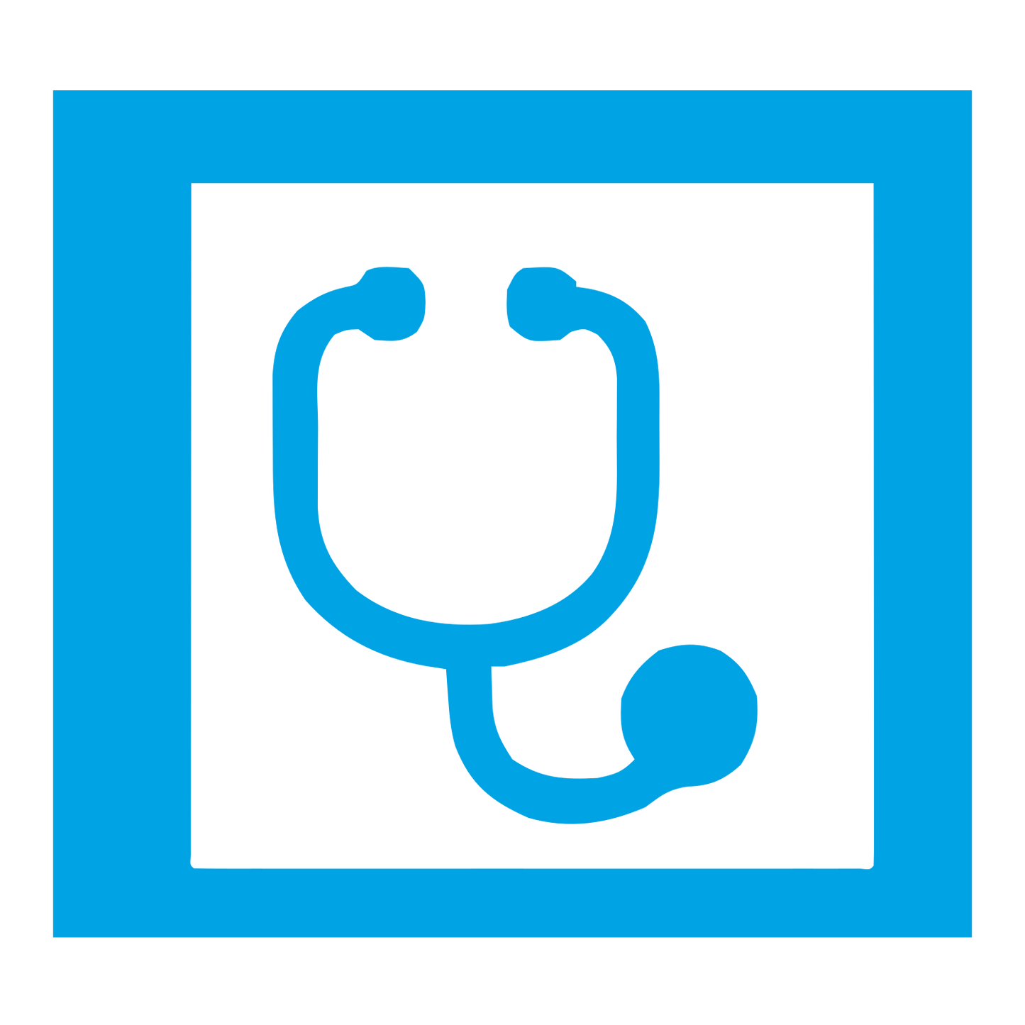 Stethoscope Square Frame Logo #00a3e4