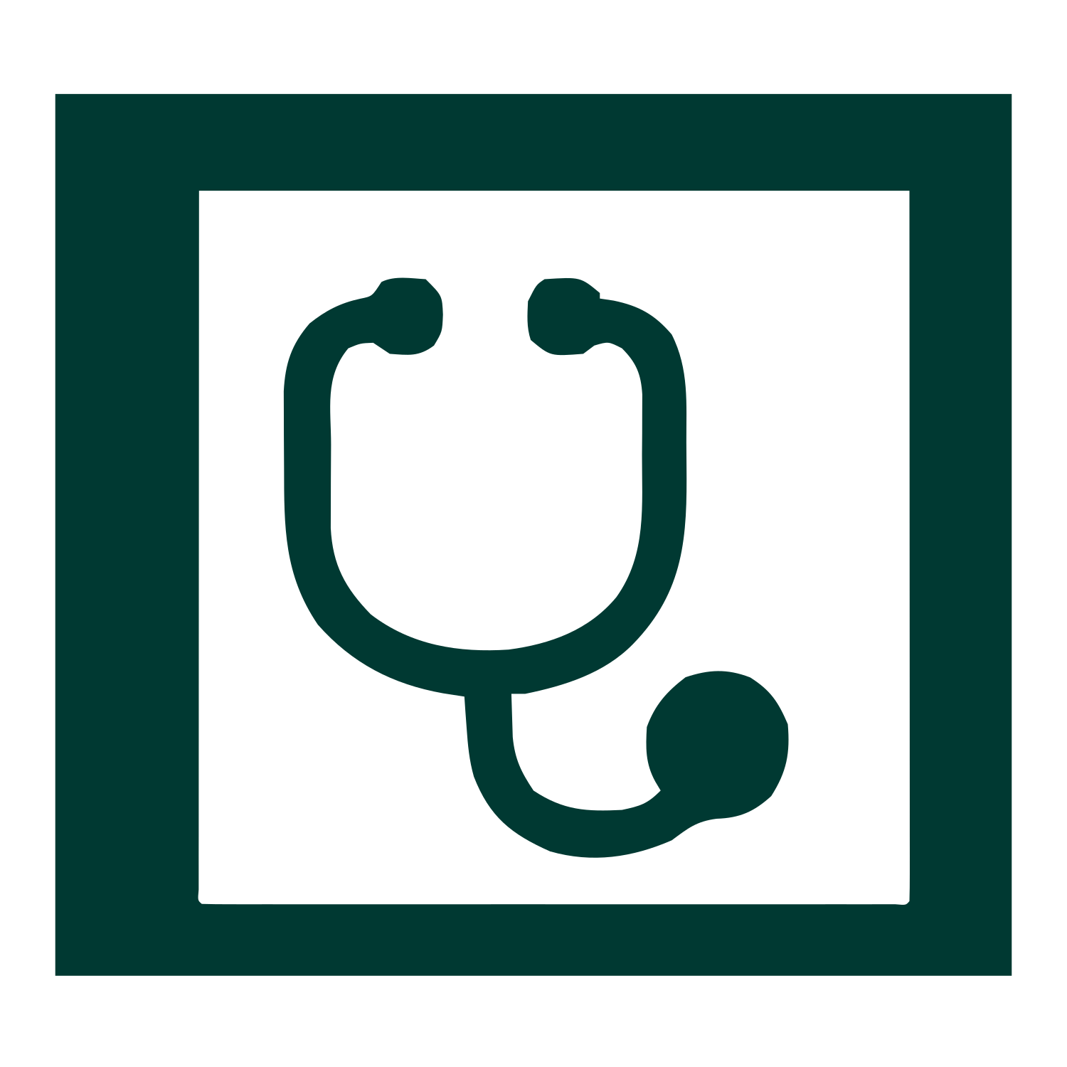 Stethoscope Square Frame Logo #003932