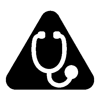 Stethoscope Triangle Warning Logo