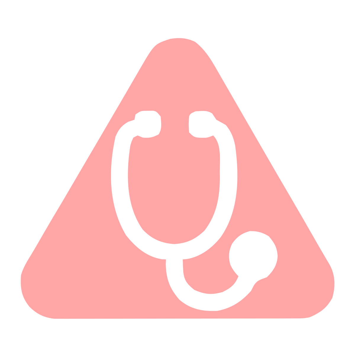Stethoscope Triangle Warning Logo #ffa6a6