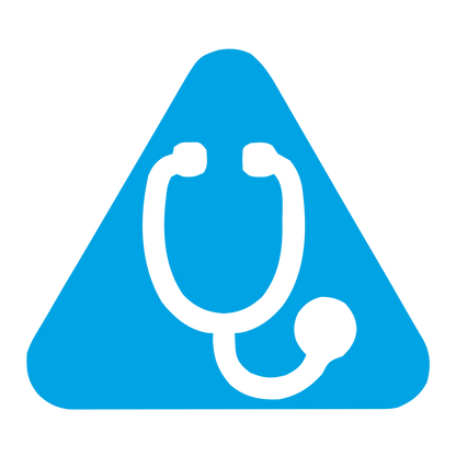 Stethoscope Triangle Warning Logo #00a3e4