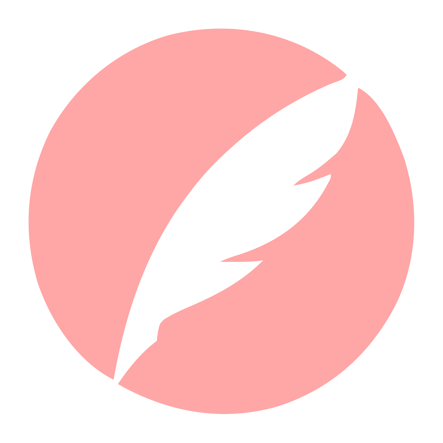 Quill Feather Circle Logo #ffa6a6