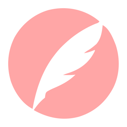 Quill Feather Circle Logo #ffa6a6