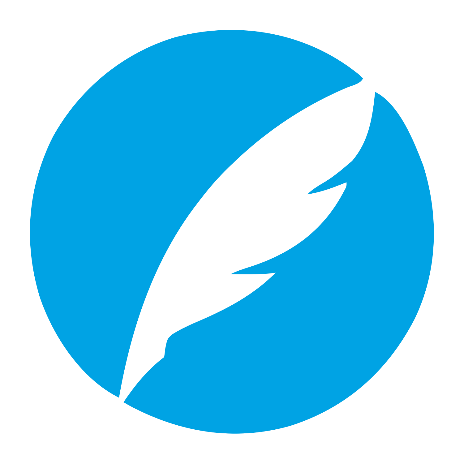 Quill Feather Circle Logo #00a3e4
