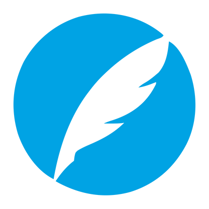 Quill Feather Circle Logo #00a3e4