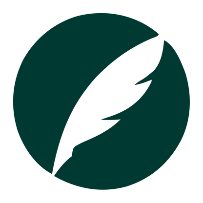 Quill Feather Circle Logo #003932
