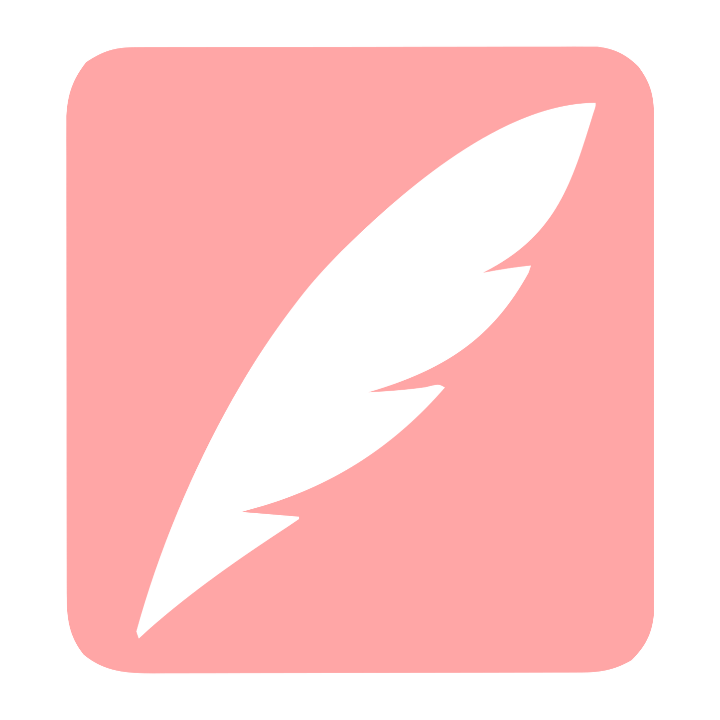 Quill Feather Negative Space Logo #ffa6a6