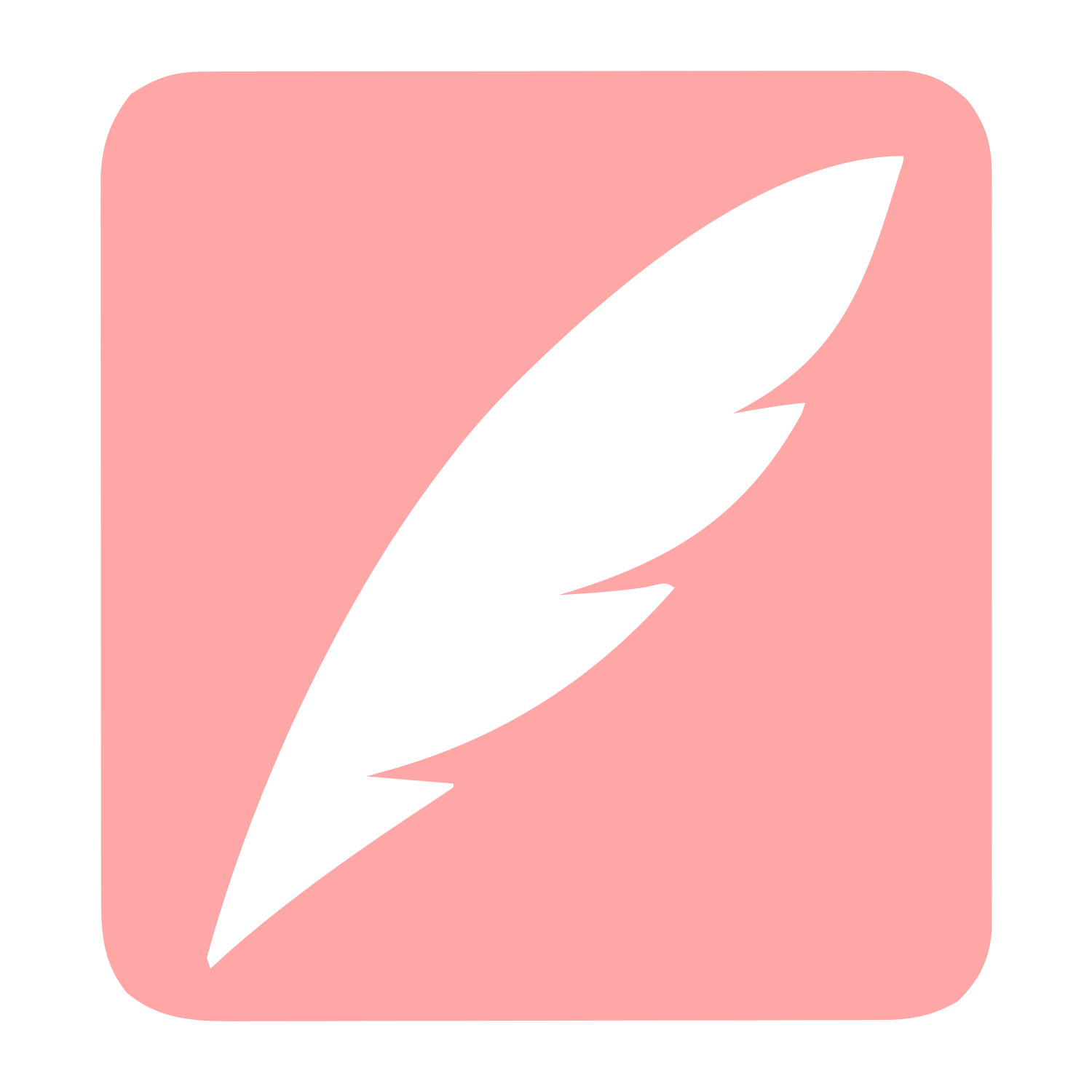 Quill Feather Negative Space Logo #ffa6a6