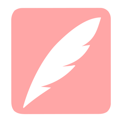 Quill Feather Negative Space Logo #ffa6a6