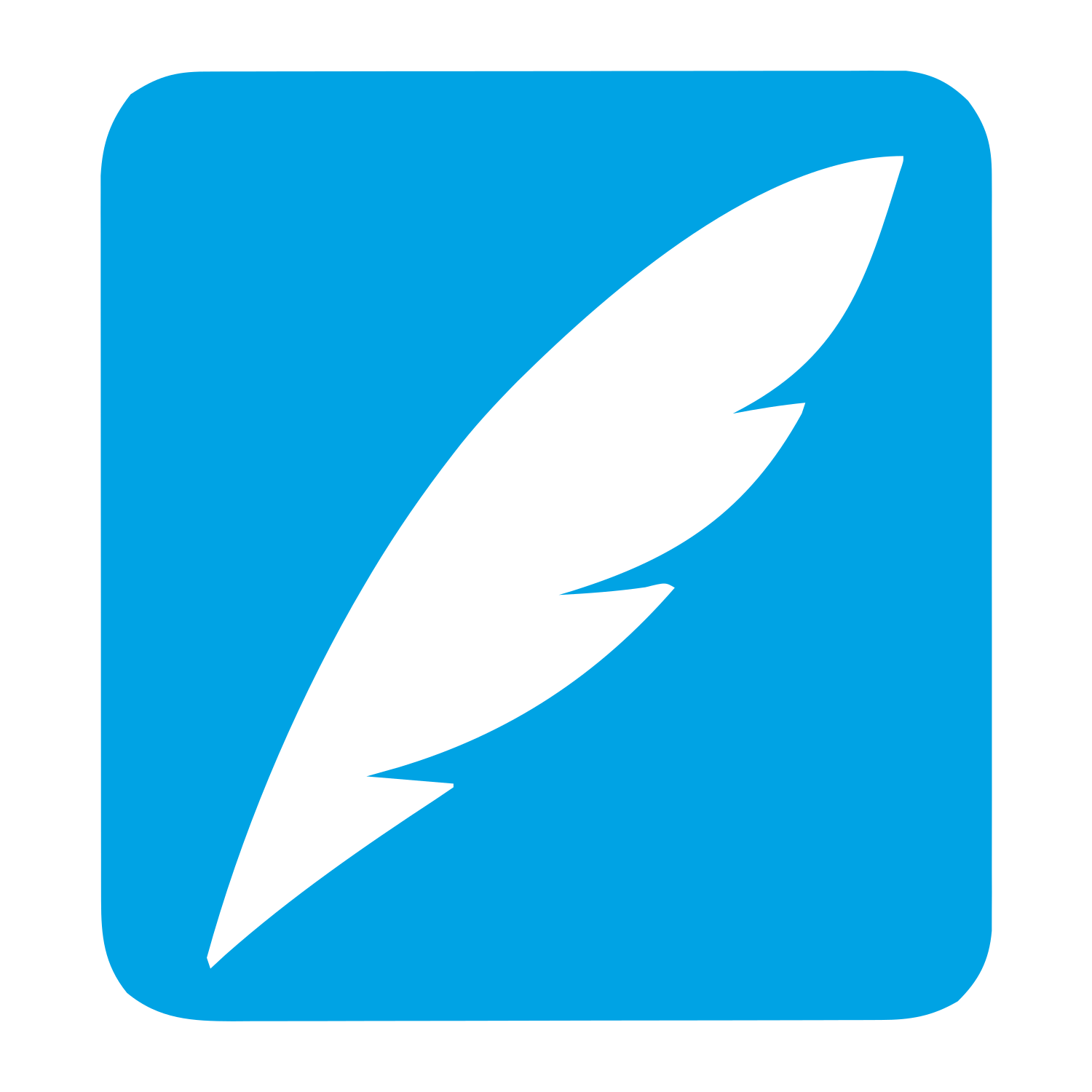Quill Feather Negative Space Logo #00a3e4