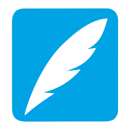 Quill Feather Negative Space Logo #00a3e4