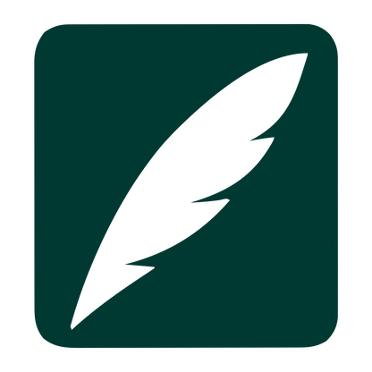 Quill Feather Negative Space Logo #003932