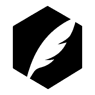Quill Hexagon Negative Space Logo