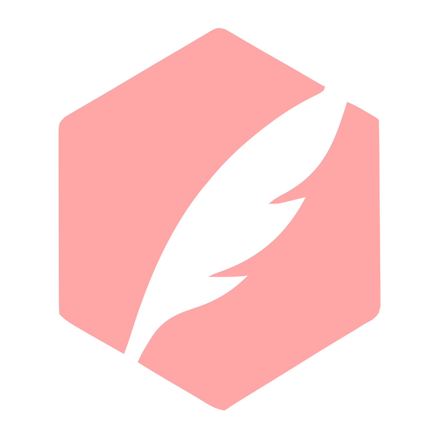Quill Hexagon Negative Space Logo #ffa6a6