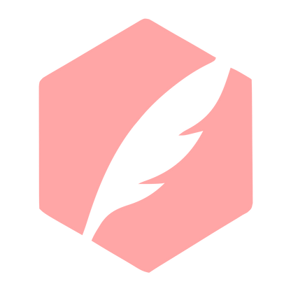 Quill Hexagon Negative Space Logo #ffa6a6