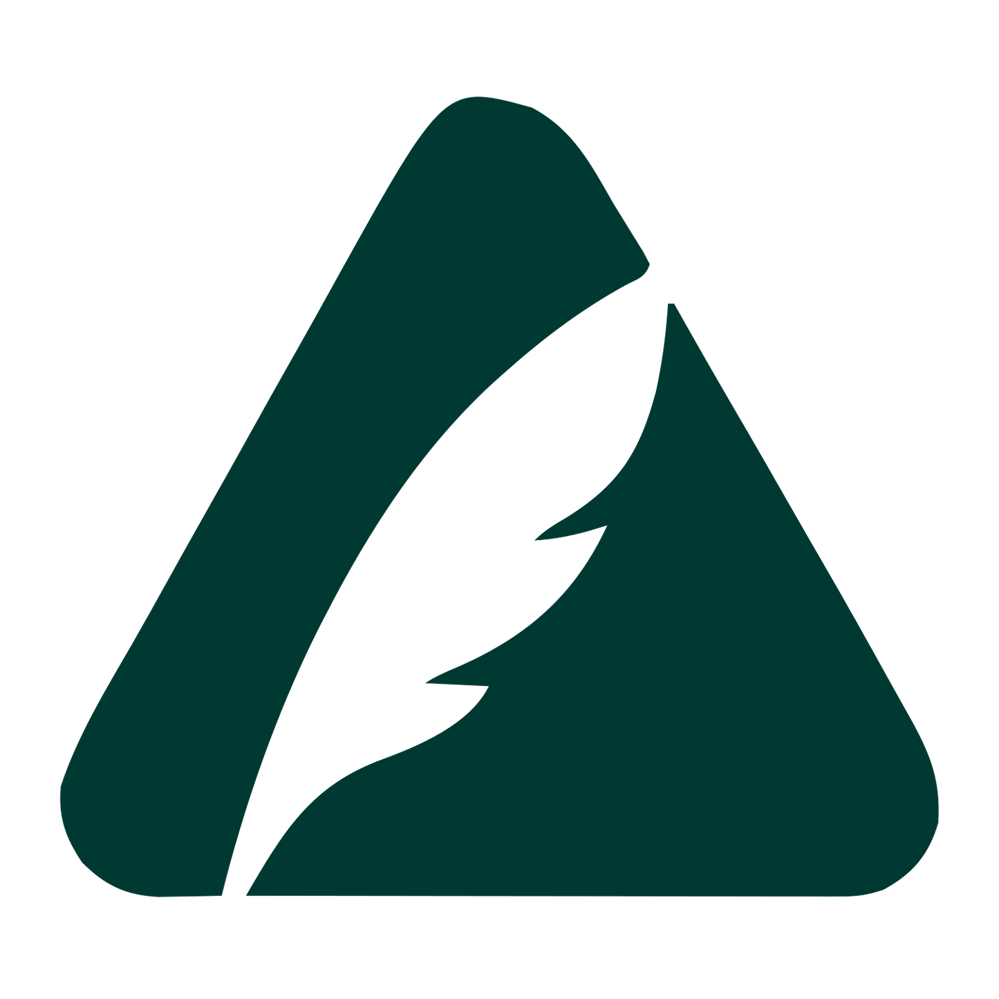 Quill Feather Triangle Logo #003932
