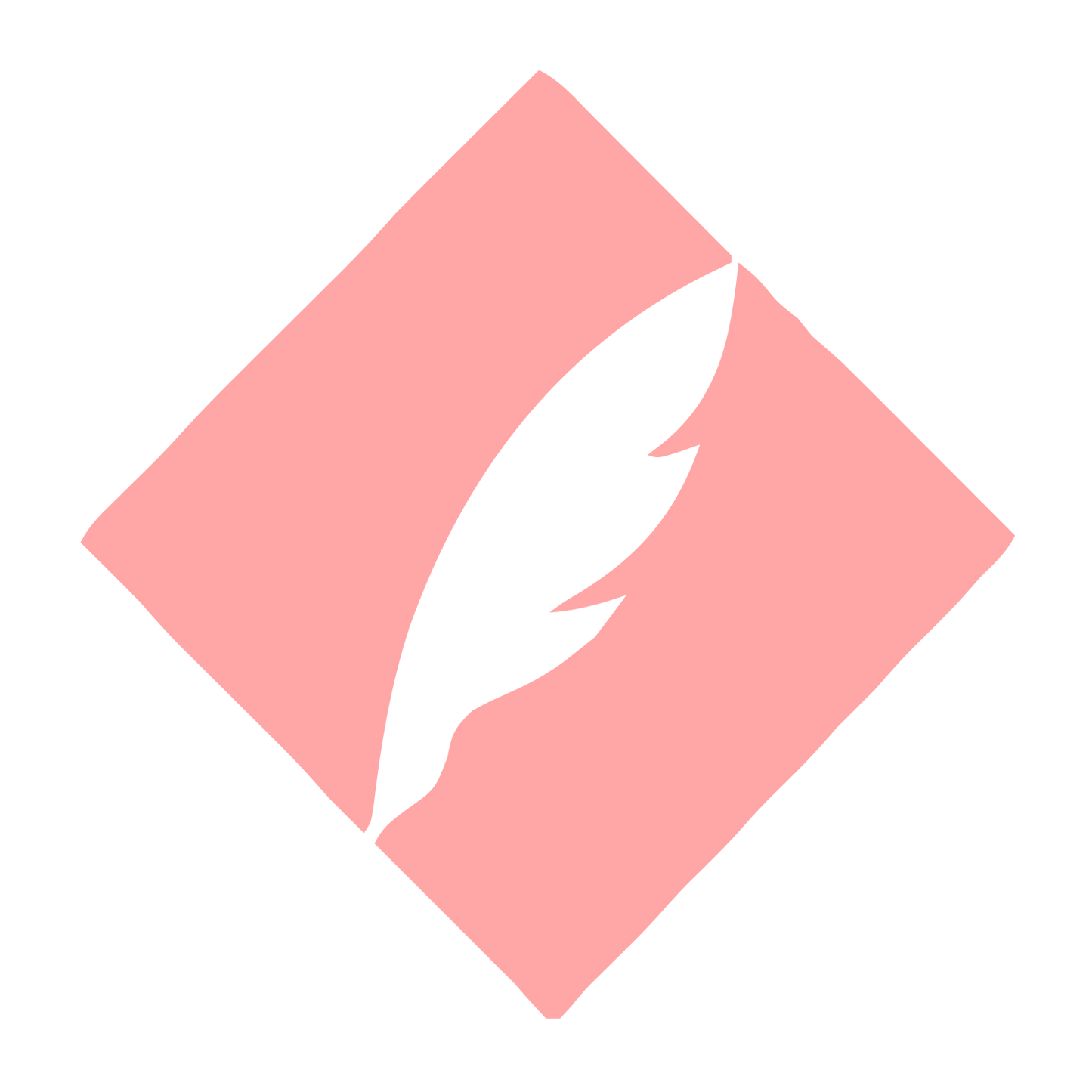 Quill Feather Diamond Logo #ffa6a6