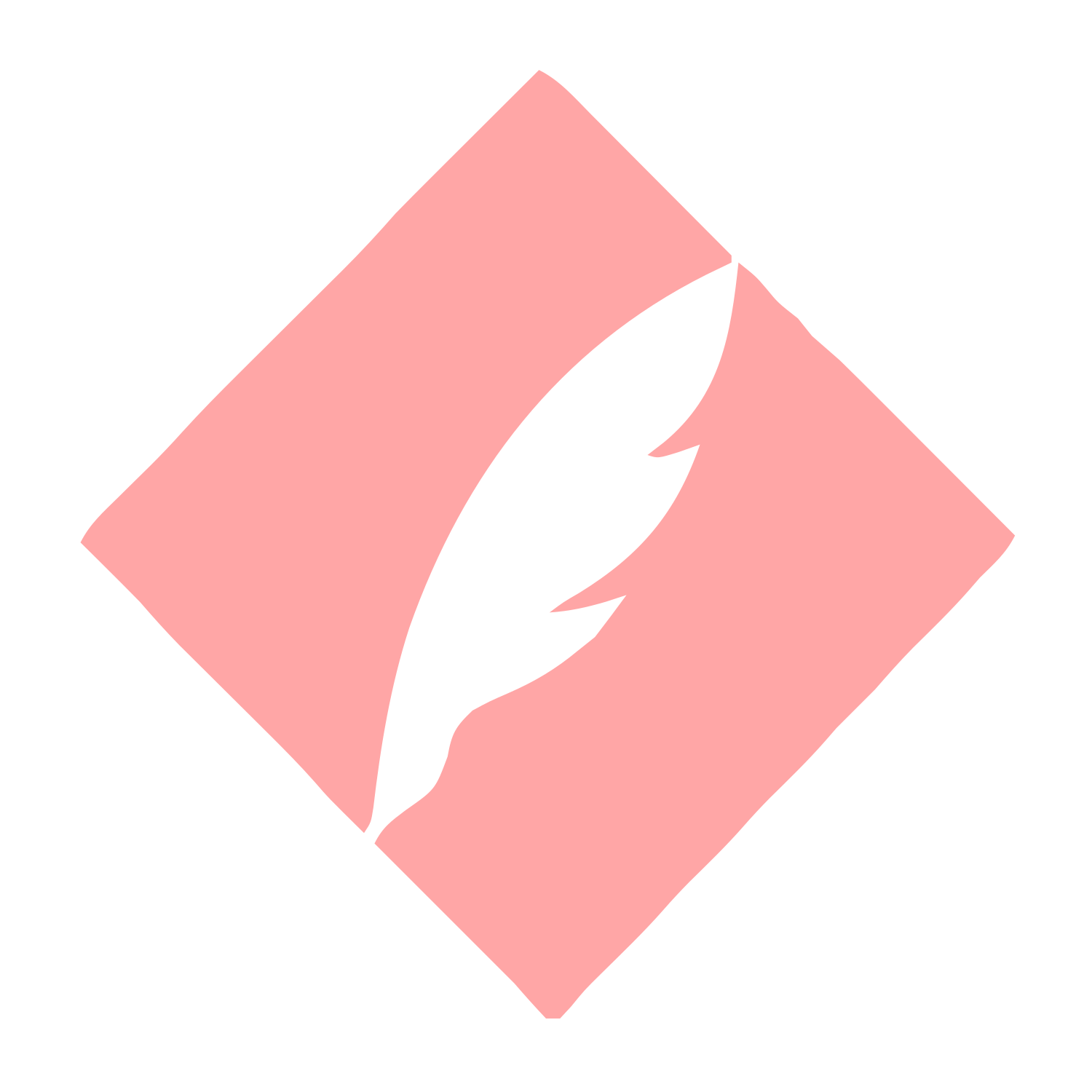 Quill Feather Diamond Logo #ffa6a6