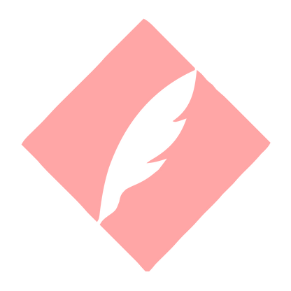 Quill Feather Diamond Logo #ffa6a6