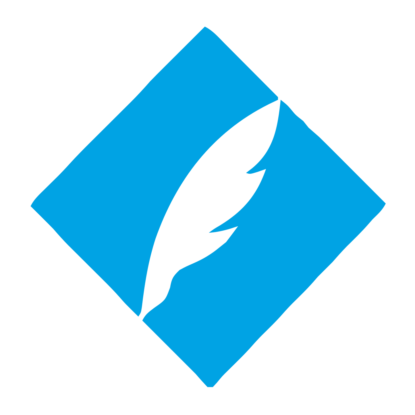 Quill Feather Diamond Logo #00a3e4