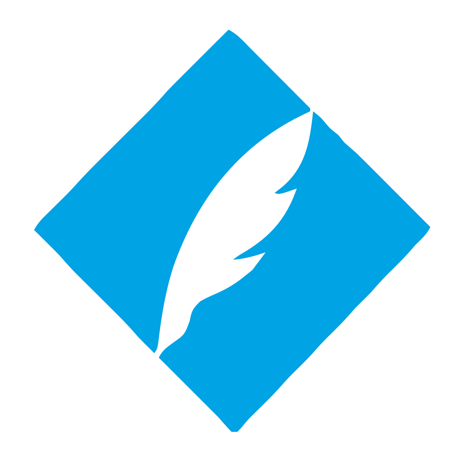 Quill Feather Diamond Logo #00a3e4
